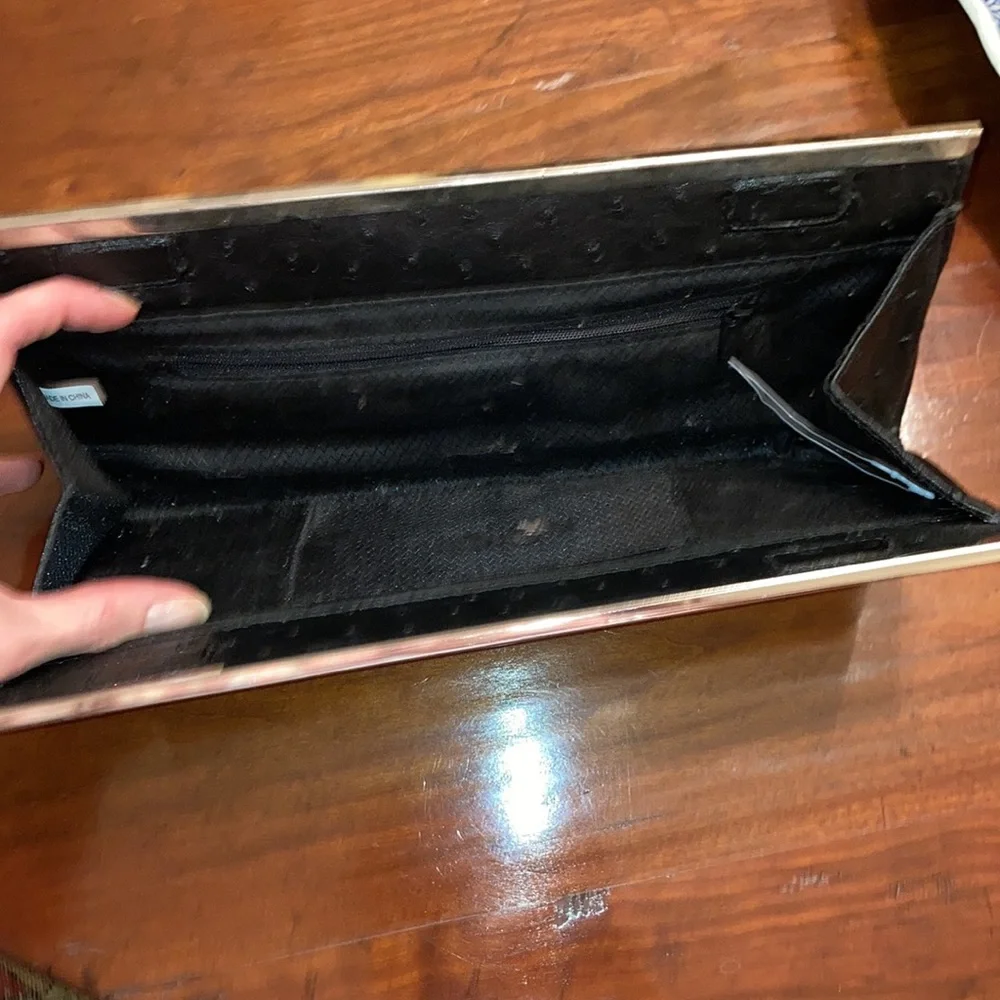 Ostrich Clutch Faux
